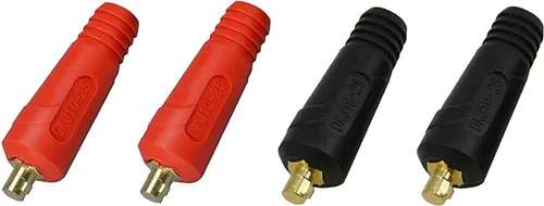 Vista 3 de RIVERWELD Conector del panel del cable de soldadura TIG DKJ10-25 200A 2pcs con ajuste rápido estilo Dinse de color negro