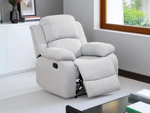 Vista 16 de Sofá reclinable manual moderno, sofá reclinable de cuero de 3 plazas, sofá reclinable de sala de estar, sofá con portavasos y mesa abatible