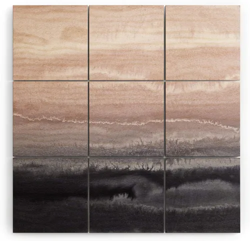 Vista 14 de Society6 Monika Strigel - Mural de pared de madera de sirena de verano de mediados de siglo, 4 x 4 pies, multicolor