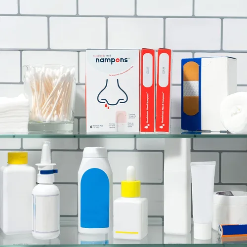 Vista 6 de Nampons Tapones para sangrado nasal: 24 tapones de sangrado nasal con agente de coagulación para detener las hemorragias nasales rápidamente.