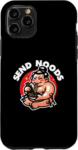 Vista 27 de iPhone 16 Funny Send Noods Sumotori Eating Noodle Japan Sumo Case
