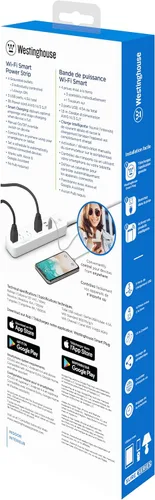 Vista 5 de Westinghouse 94012 WH-320 - Regleta inteligente Wi-Fi, compatible con Alexa, Google Home e IFTT, no requiere concentrador, color blanco