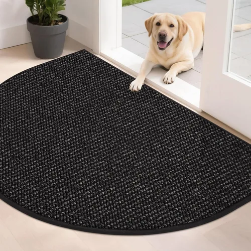 Vista 32 de BEQHAUSE Tapete Atrapa Suciedad para Puerta 17" x 30" Semicírculo Antideslizante Lavable Tapetes de Entrada Alfombras Absorbentes de Bienvenida