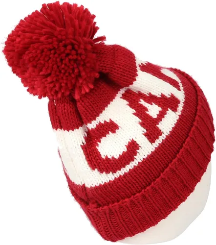 Vista 4 de WITHMOONS Gorro de punto JZP0027 con diseño de bandera de Canadá