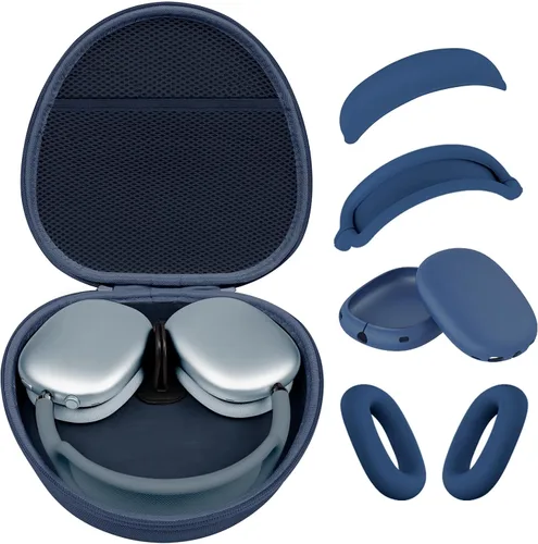 Vista 36 de Funda rígida para AirPods Max con modo de sueño, funda de transporte para auriculares con almohadillas de silicona para AirPods