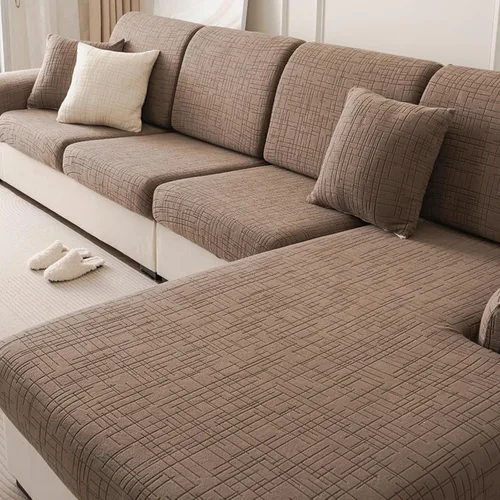 Vista 7 de Fundas de Cojines para Sofá Seccional, fundas de sofá de tela jacquard elástica gruesa y lavable para sofá seccional, fundas de sofá antideslizantes