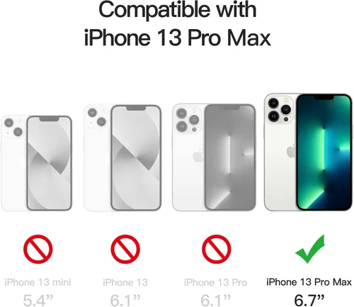 Vista 2 de JETech Funda magnética para iPhone 13 Pro Max de 6.7 pulgadas, compatible con carga inalámbrica MagSafe, a prueba de golpes, parte trasera