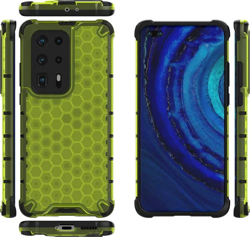 Vista 64 de Pzwoxukhov Funda compatible con Huawei Nova 3i, compatible con Huawei P Smart+ 2018 Honeycomb Anti-Drop Shock-Absorbing Case Negro