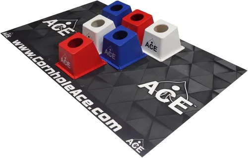 Vista 5 de CornholeAce ACE Juego de almohadillas para jugar cornhole - Incluye 2 alfombrillas de Cornhole