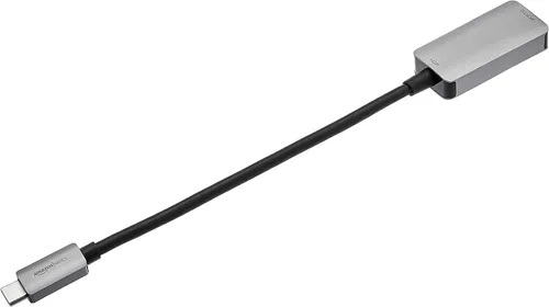 Vista 5 de Amazon Basics Adaptador USB-C 3.1 macho a HDMI hembra (4K @60Hz), gris, 1.69 x 1.45 x 0.43 pulgadas