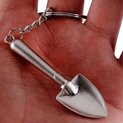 Vista 6 de Llavero Mini 3D Pala Llavero Aleación de Zinc Llavero Llavero Metal Llavero Llavero Regalo para Navidad y Cumpleaños Plata, plateado