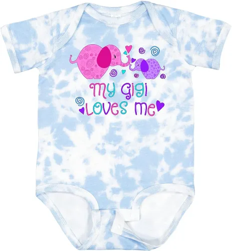 Vista 10 de inktastic My Gigi Loves Me - Body lindo de elefantes para bebé 0020 Blanco