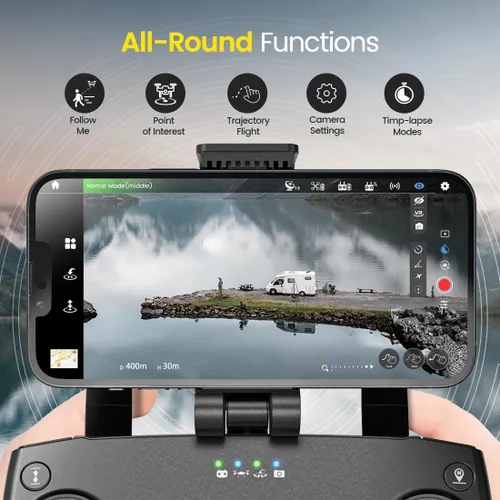Vista 6 de Holy Stone HS720R - Drones GPS con cámara para adultos con cardán de 3 ejes 4K EIS; dron FPV RC, cuadricóptero plegable con rango de control