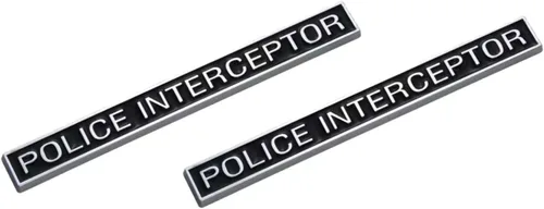 Vista 3 de Emblemas de interceptor de policía de 2 piezas para guardabarros de puerta de automóvil, maletero y maletero, calcomanía deportiva para cupé