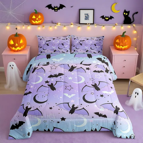 Vista 11 de Feelyou Juego de ropa de cama con estampado de aviones para niños y niñas, juego de funda de edredón de microfibra estilo boceto azul y blanco