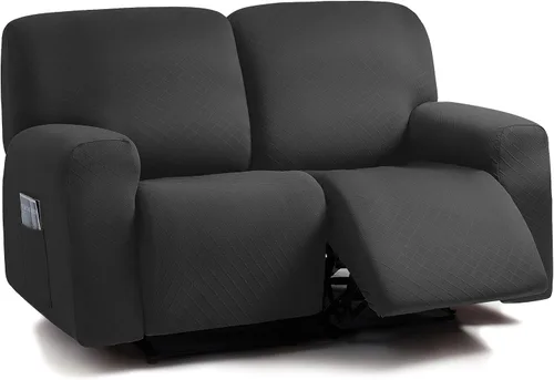 Vista 37 de ULTICOR Fundas para sofá reclinable de 8 piezas con diseño de jacquard cuadrado, fundas elásticas para sofá reclinable de 3 cojines, gruesas, suaves
