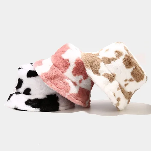 Vista 3 de Dirholl Sombrero de cubo de piel sintética esponjosa cálido para mujer de invierno