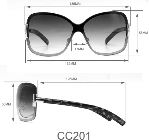Vista 5 de CIRCUS NY BY SAM EDELMAN Women's Cc201 Metal Shield Rectangular Sunglasses with Uv400 Protection-Trendy Gifts for Her, 132mm