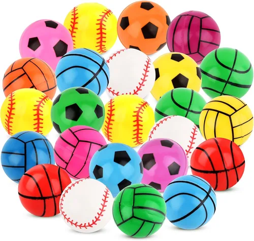 Vista 14 de 24 piezas de pelotas de goma rebotadoras de béisbol para niños, pelotas de goma de 32 mm para deportes de rebote a granel para recuerdos de fiesta