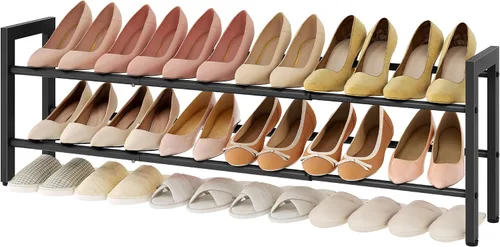 Vista 8 de FAVOOSTY Zapatero Expandible de 2 Niveles, Estante Ajustable para Zapatos Organizador de Almacenamiento que Ahorra Espacio de Metal Independiente