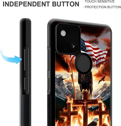 Vista 456 de Compatible con Google Pixel 4A 5G Mobile Case Creative Acrylic Panel trasero Silicona Protección Grip especialmente diseñado para Google Pixel 4A 5G