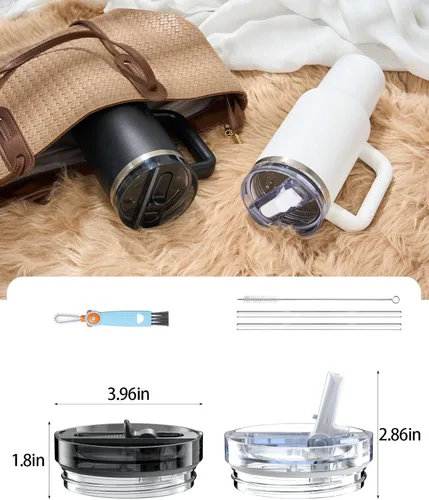 Vista 8 de Paquete de 2 tapas a prueba de fugas de 40 onzas para Stanley, tapa abatible desmontable ProTour para Stanley, tapas de vaso de 40 onzas, accesorios