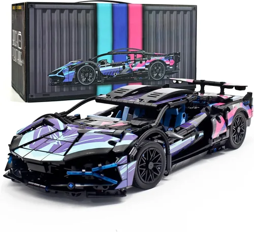 Vista 8 de Juego de construcción de coches a control remoto, kit de construcción de carreras deportivas técnicas 1:14 with Motors and Rechargeable Battery