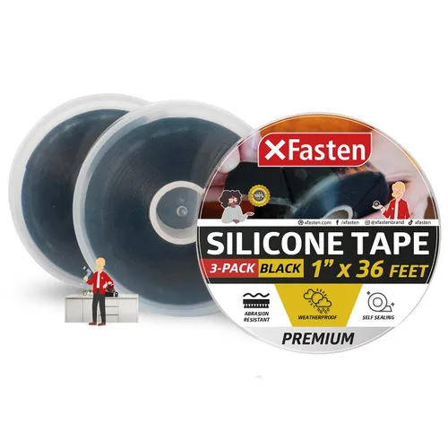 Vista 9 de XFasten - Cinta de silicona autofusible de 1 pulgada x 10 pies, de fontanería, cinta impermeable de sellado de fugas, goma gruesa para tuberías