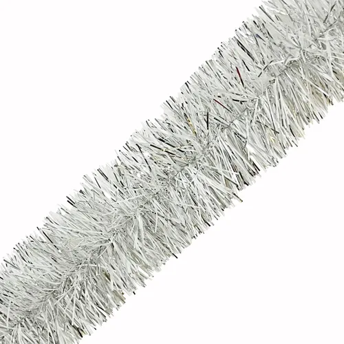 Vista 10 de Guirnalda de Oropel para Árbol de Navidad de 25 Pies, Guirnalda Metálica Trenzada, Serpentina de Papel de Aluminio Brillante para Carrozas