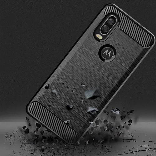 Vista 3 de Asuwish Funda compatible con Moto One Action y protector de pantalla de vidrio templado, accesorios de celda, funda delgada y suave de silicona TPU