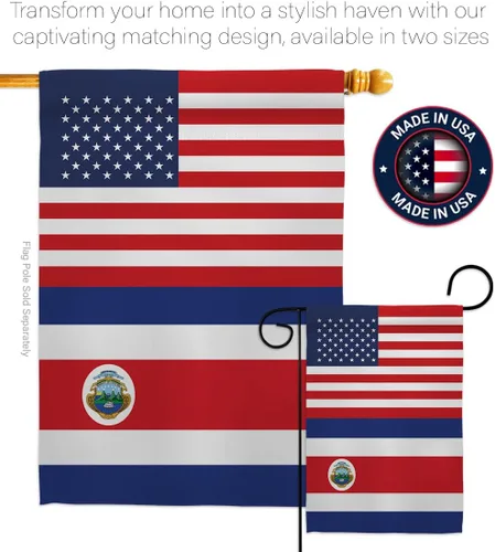 Vista 4 de Bandera de la Amistad de Costa Rica de la Copa del Mundo de Estados Unidos para decoración exterior de la casa, decoración al aire libre, tapiz