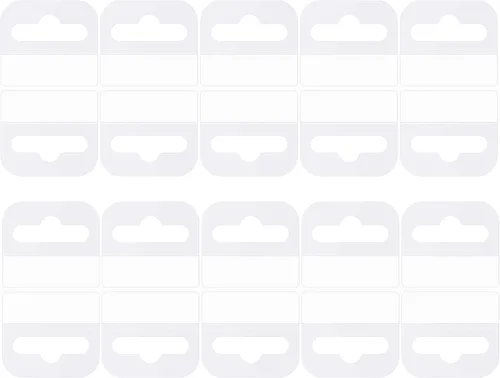 Vista 8 de Paquete de 100 pestañas adhesivas transparentes para colgar, etiquetas resistentes para colgar, etiquetas adhesivas, etiquetas colgantes