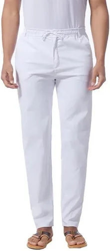 Vista 30 de Pantalones casuales de lino de algodón para hombre, pantalones sueltos de playa, pantalones largos de yoga ligeros