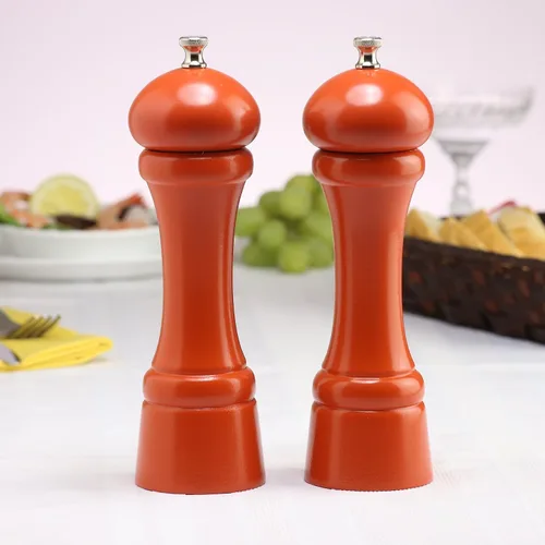 Vista 2 de Chef Specialties Molinillo de pimienta Windsor de 8 pulgadas y molino de sal, naranja mantequilla
