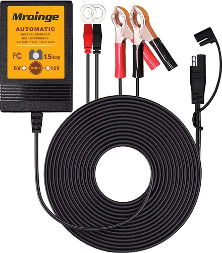 Vista 8 de Cargador inteligente de batería morange mbc016 6 V & 12 V 1 A mantenedor, con salida 12 ft DC cordón.