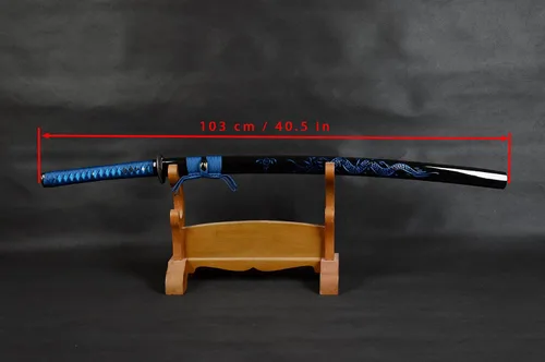 Vista 2 de 41 inch Handmade Japanese Samurai Katana Sword Full Tang for Man Gift Cosplay Decoration Self Defense