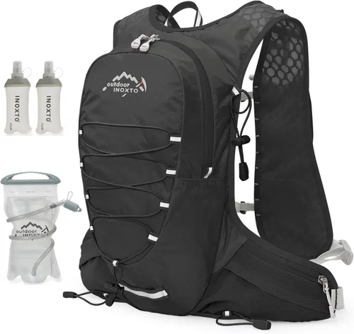 Vista 14 de IX INOXTO Chaleco de hidratación para correr para hombres y mujeres, mochila de agua para correr, paquete de hidratación de 3 litros, para correr