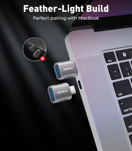 Vista 4 de Adaptador USB C a USB [2 unidades], 10Gbps tipo C macho a USB 3.0 hembra OTG convertidor para MacBook Pro/Air, iPhone 15/16 Pro, iPad Pro, Samsung