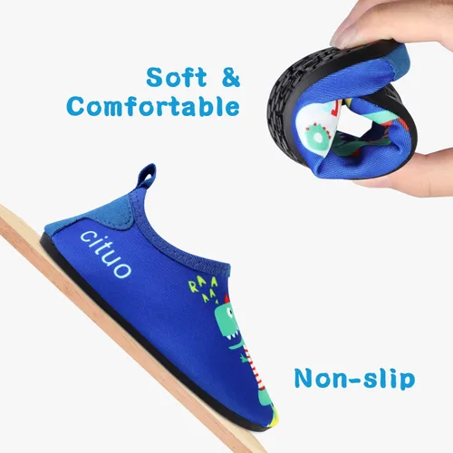 Vista 2 de Zapatos de agua para niños al aire libre, secado rápido, calcetines acuáticos para deportes, playa, natación, surf, ligeros, para niños pequeños