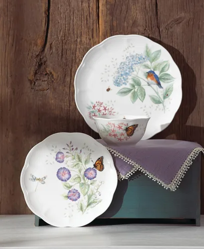 Vista 7 de Lenox 883319 Butterfly Meadow Flutter - Juego de vajilla de 12 piezas, multicolor