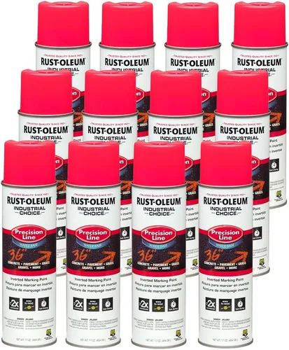 Vista 42 de Rust-Oleum 203035-12PK Pintura en aerosol invertida industrial a base de agua, 17 onzas, naranja alerta APWA, paquete de 12 unidades APWA Alerta