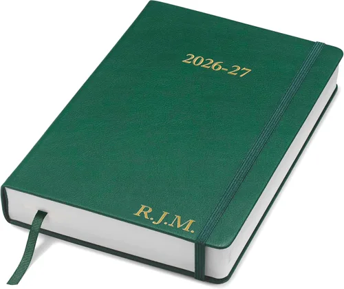 Vista 14 de Wykeham's Planificador de Agenda Diaria Ejecutiva 2025-26 – Personalización disponible – Agenda académica de mitad de año (Negro, 8.5"×5.5")