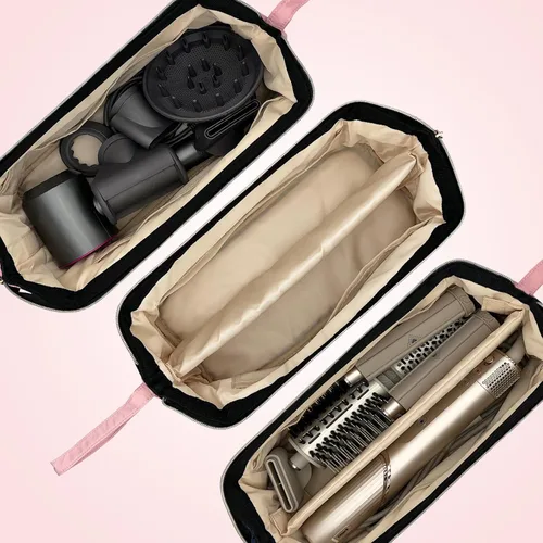 Vista 5 de Bolsa de viaje para herramientas para el cabello Shark Flexstyle y Dyson Rosado