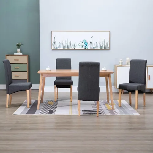 Vista 11 de Dining Chair Set of 2 Black Fabric, Ergonomic Wood Frame, Modern Kitchen Dining Room Chairs for Living Space