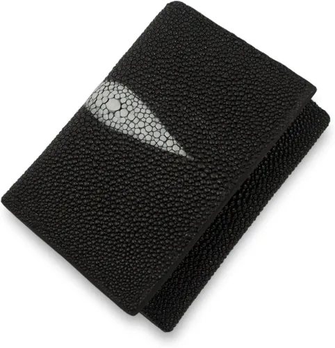 Vista 2 de Cartera de piel auténtica de Stingray con 9 tarjetas hecha a mano