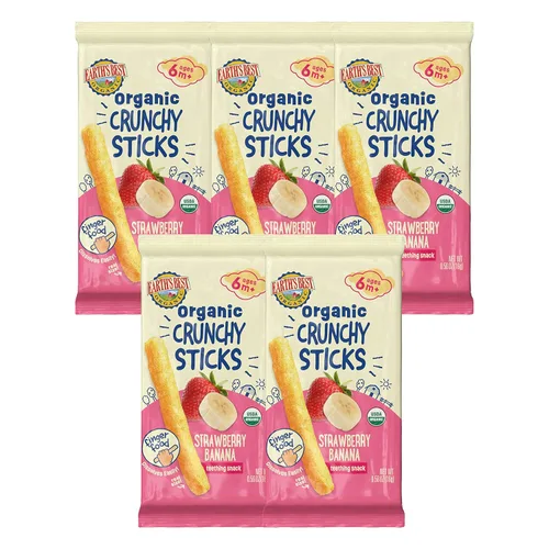 Vista 9 de Earth's Best Alimento orgánico para bebés, aperitivo de dentición disoluble para bebés de 6 meses en adelante, palitos crujientes de verduras
