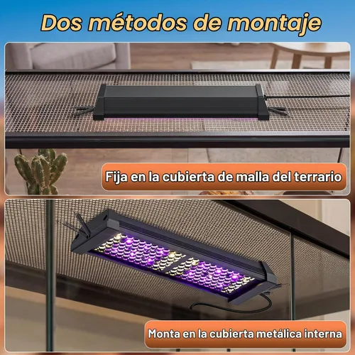Vista 7 de LED UVB Reptile Light with Timer & Dimmer (8.5inch)