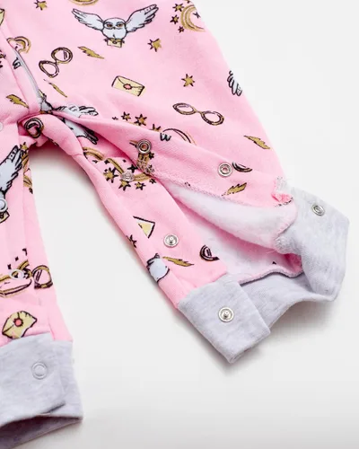 Vista 4 de Harry Potter Body con capucha para bebé niña, sudadera de forro polar con cremallera de una pieza