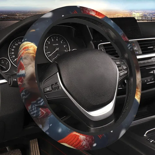 Vista 10 de Funda elástica para volante de automóvil con estampado de gato Galaxy de 15 pulgadas, protector de volante antideslizante, accesorios universales