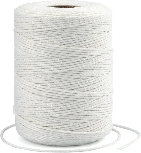 Vista 8 de G2PLUS Cuerda de algodón blanca, cuerda de algodón de 2 mm, cuerda de cocina de 656 pies, cuerda de panaderos de algodón para manualidades
